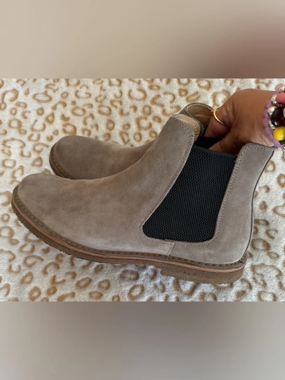 Astorflex Men’s Handmade Italian Bitflex  Stone Suede Chelsea Boots Size: US 11